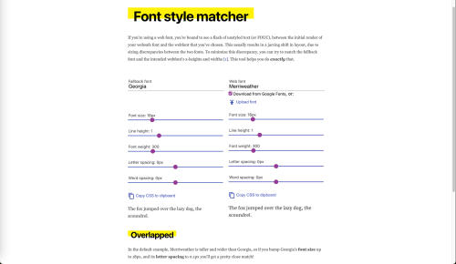 Monica Dinculescu's Font style matcher