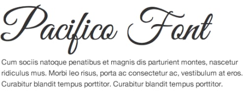 Example of Pacifico font.