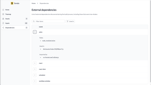Sonda external dependency