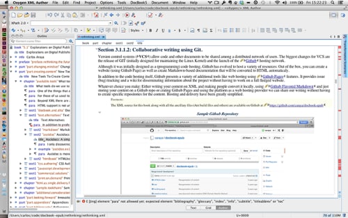 Visual editing using OxygenXML Author