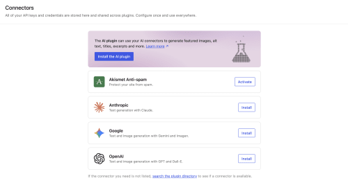 WordPress AI Connector Hub