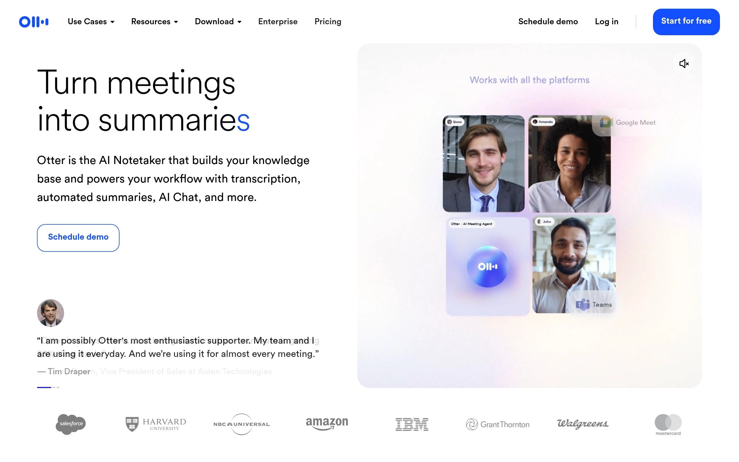 Otter.ai AI Software User Interface and Dashboard Screenshot Preview