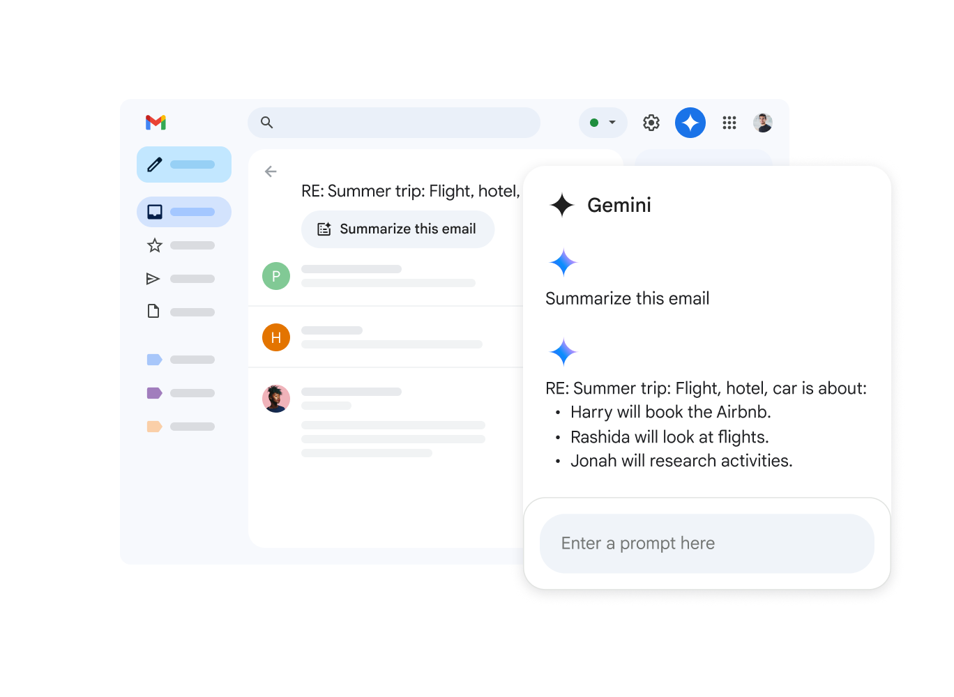 Gemini in Gmail AI Software User Interface and Dashboard Screenshot Preview
