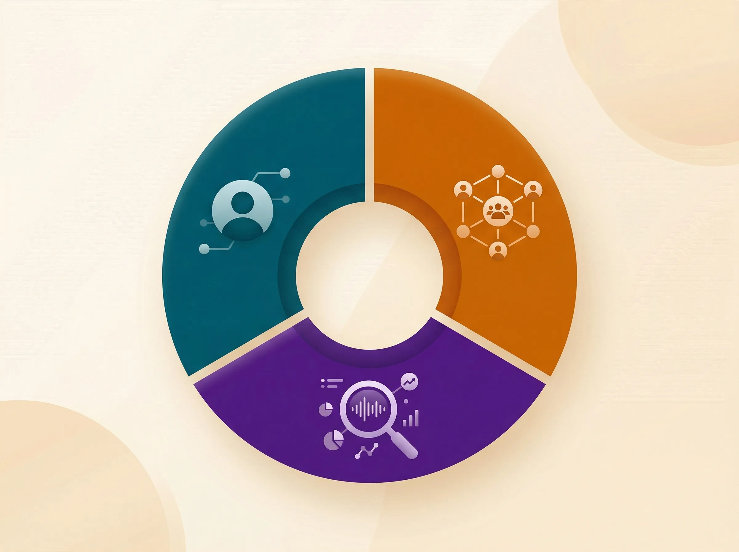 Diagram showing which AI meeting note taker wins by use case — Fathom for freelancers, Fireflies for sales teams, Otter for researchers