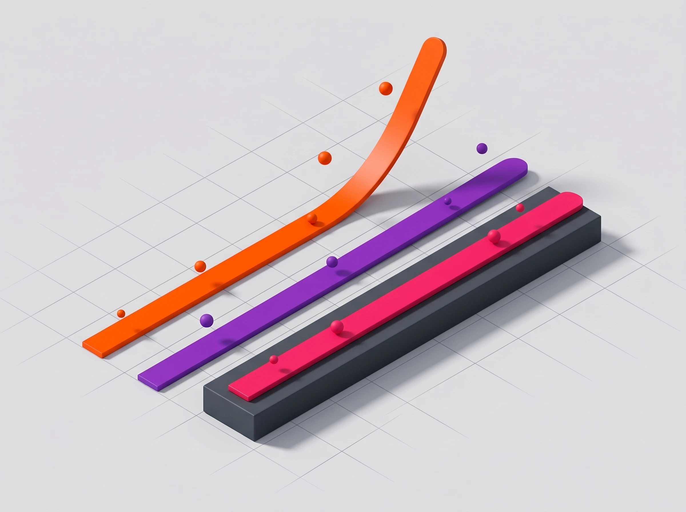 Automation Platform Pricing Comparison at Scale Isometric line chart showing three automation platform pricing curves diverging sharply at scale