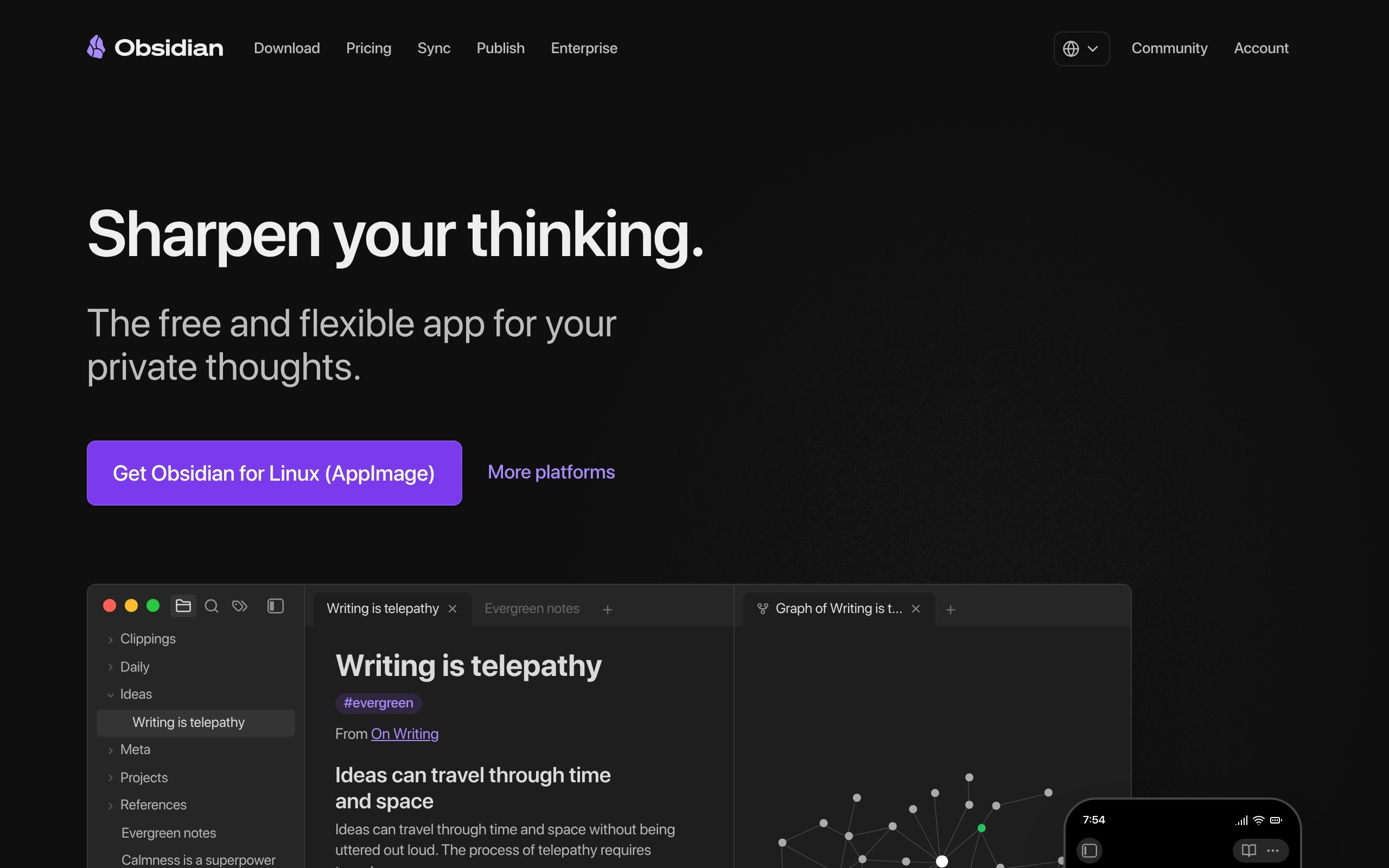 Obsidian AI Software User Interface and Dashboard Screenshot Preview