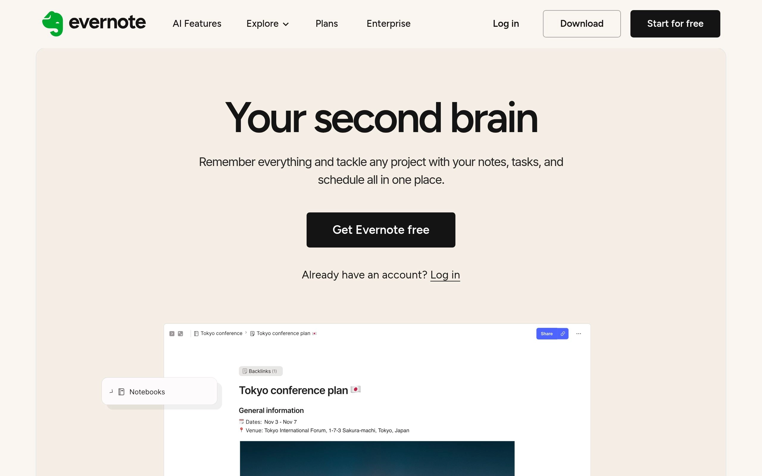 Evernote AI Software User Interface and Dashboard Screenshot Preview