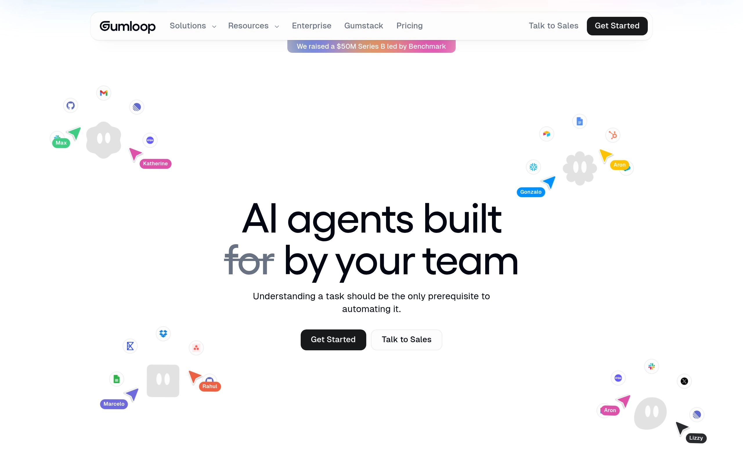 Gumloop AI Web Scraping and LLM Workflow Canvas Screenshot
