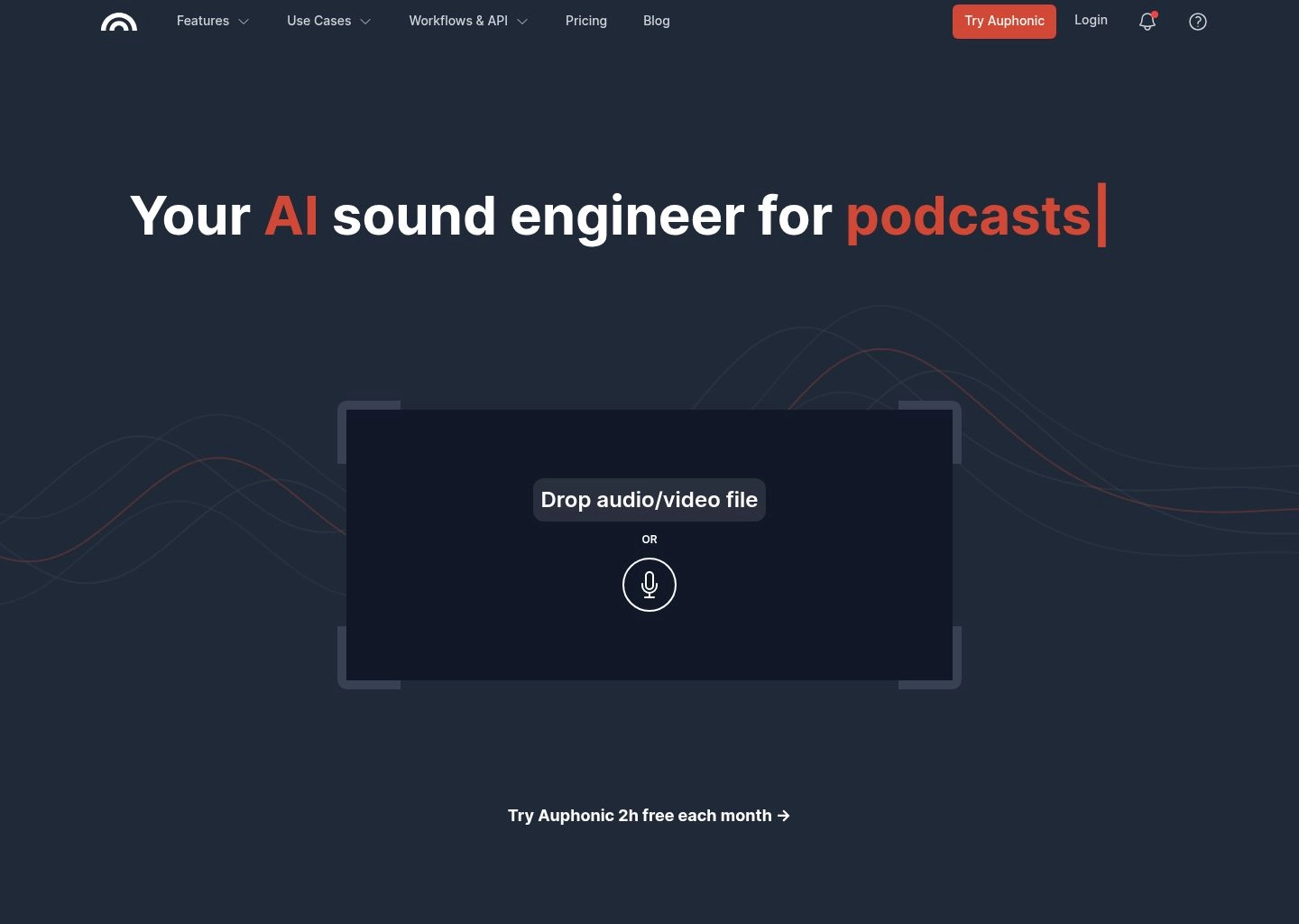 Auphonic AI Audio Mastering Production Interface
