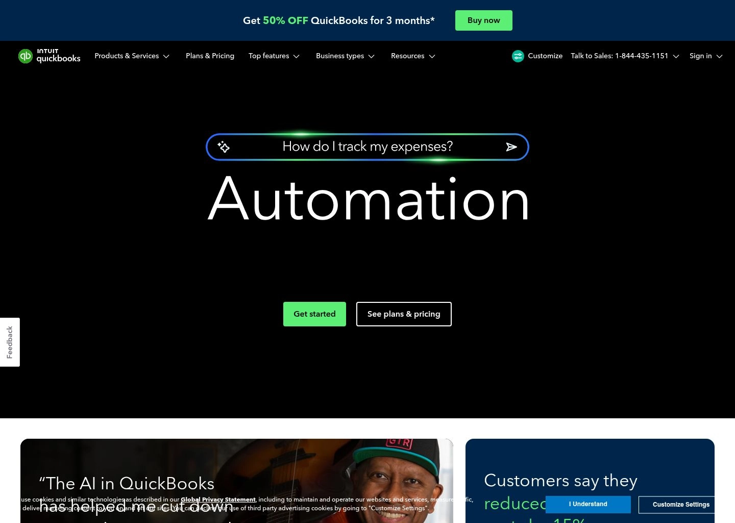 QuickBooks Online AI Interface and Financial Dashboard