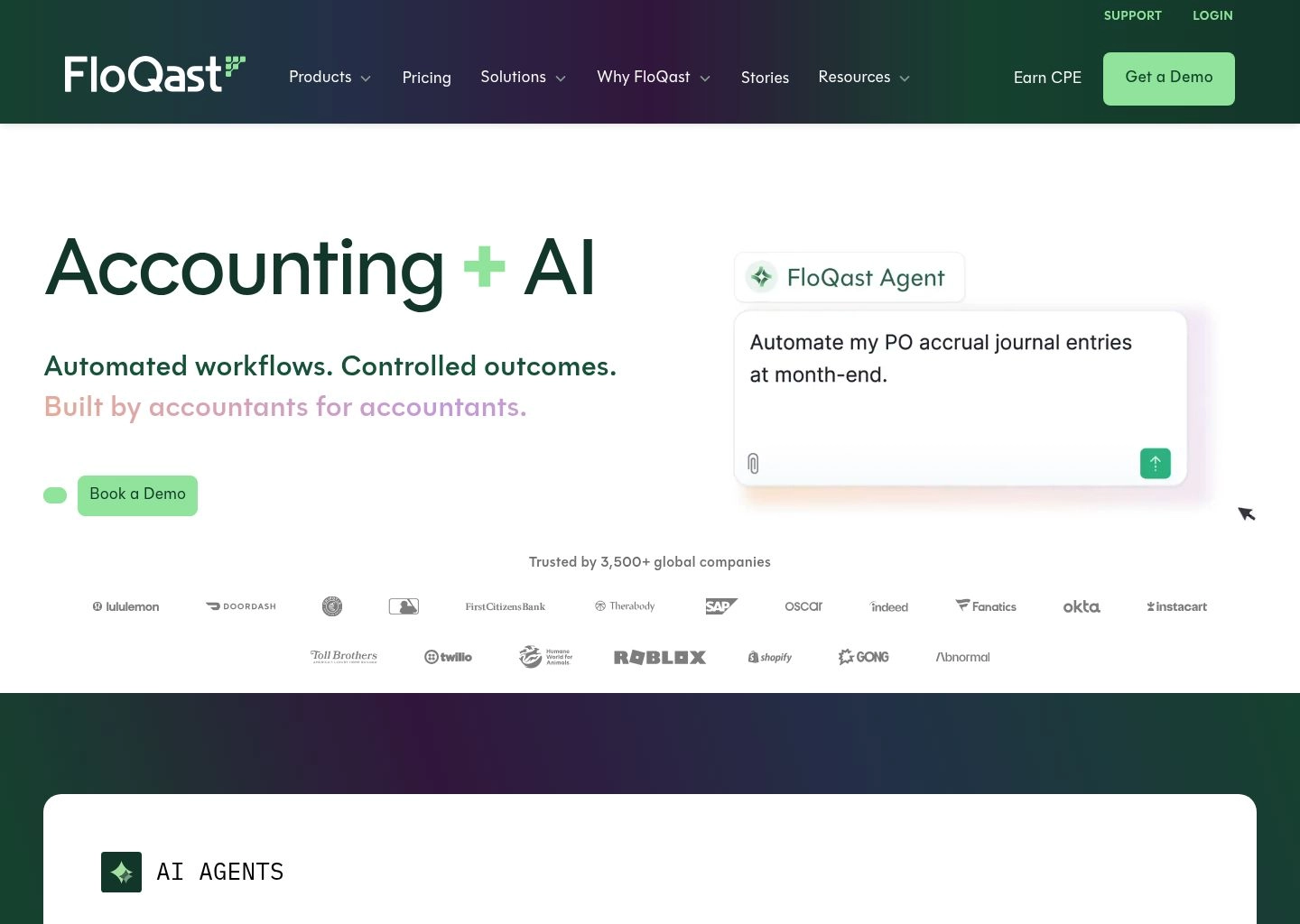 FloQast Month-End Financial Close Orchestration Interface