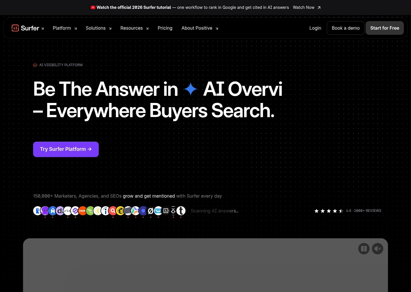 Surfer SEO AI Writing Tool Workspace UI Preview