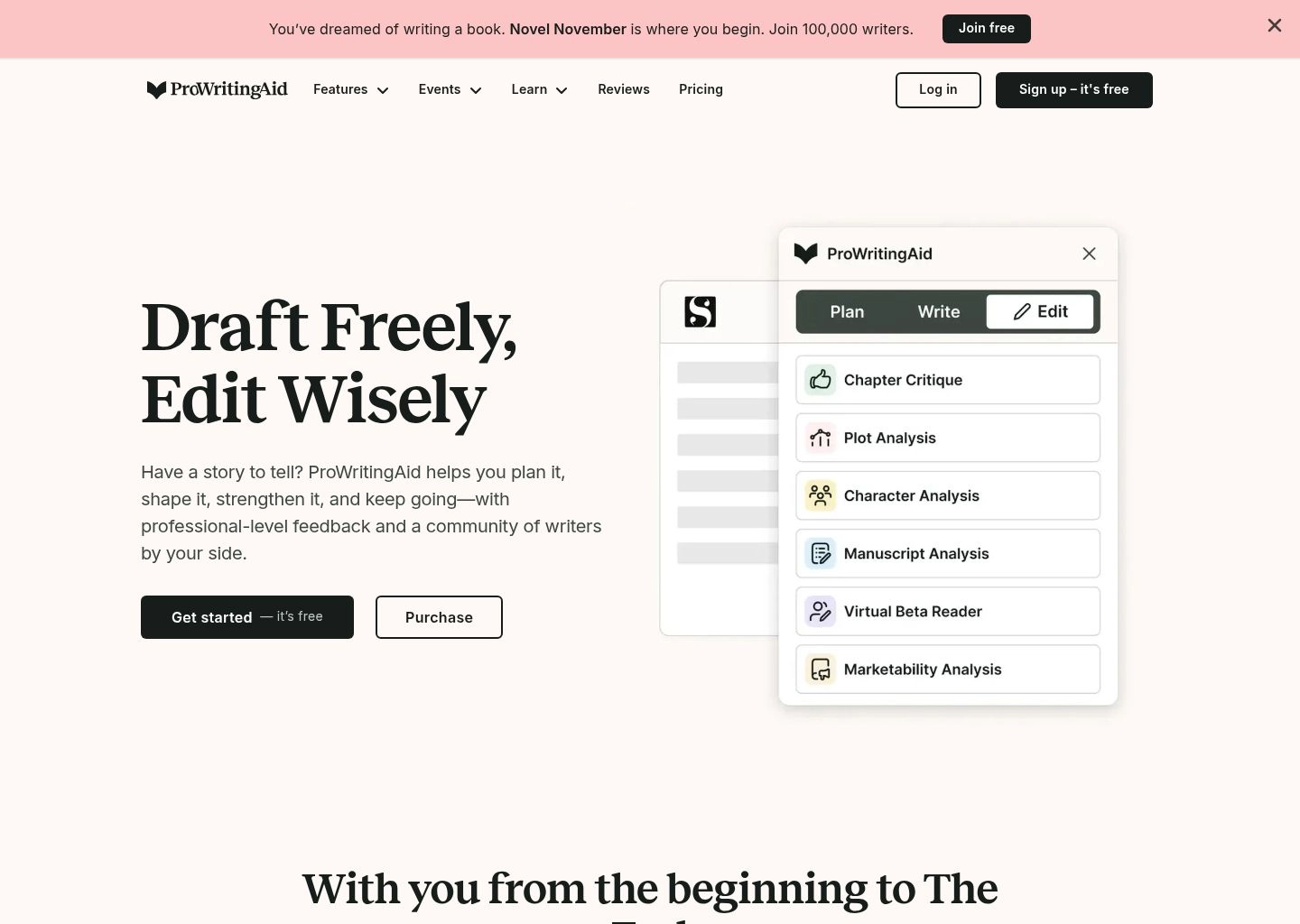 ProWritingAid AI Writing Tool Workspace UI Preview