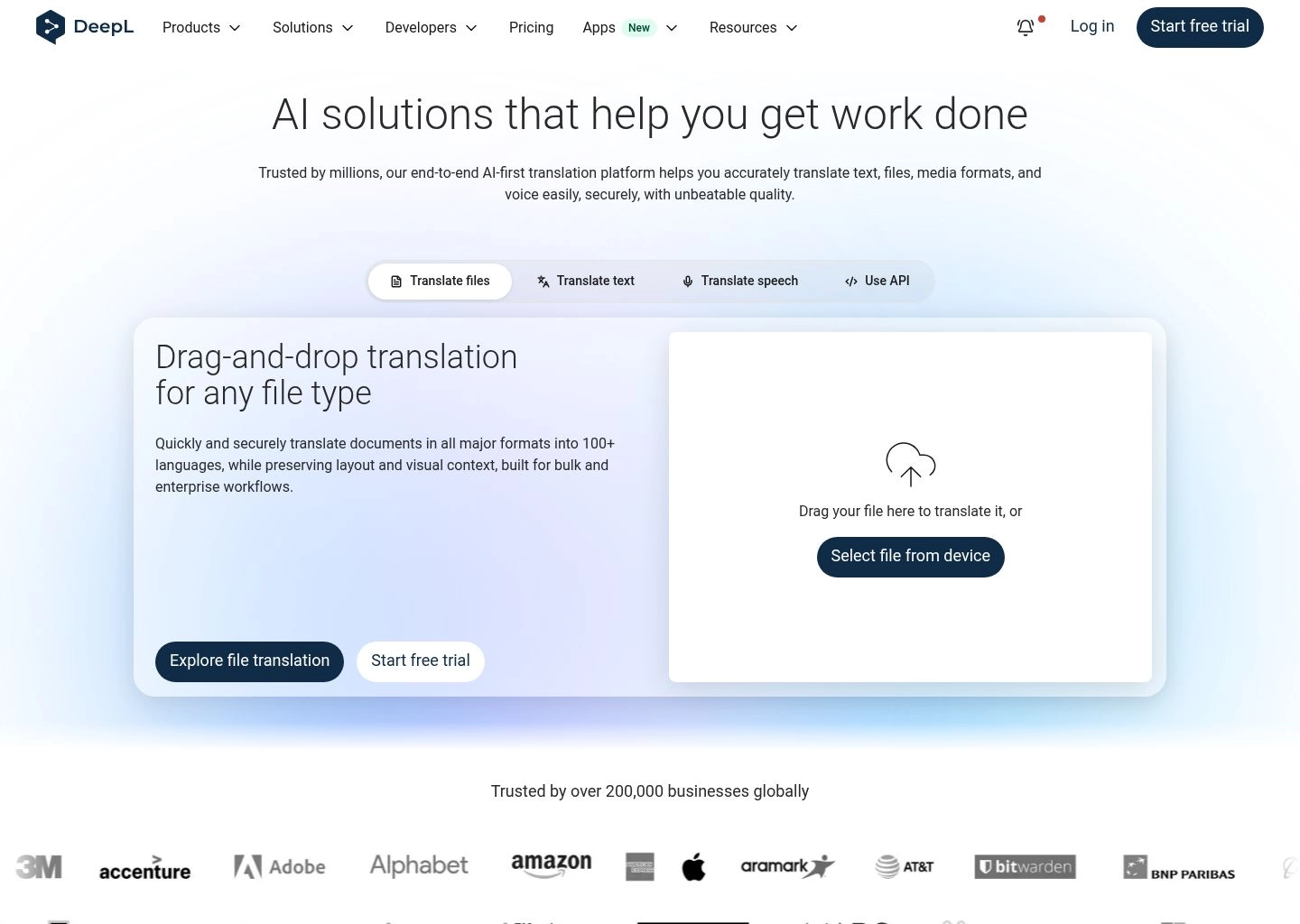 DeepL Pro Neural Translation Interface and Document Translator