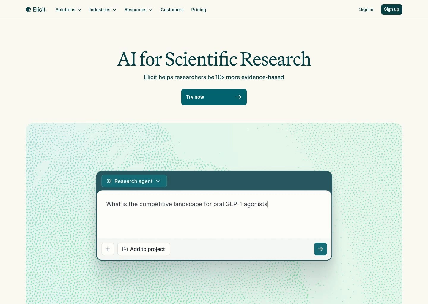 Elicit AI Systematic Literature Review Comparison Matrix Interface