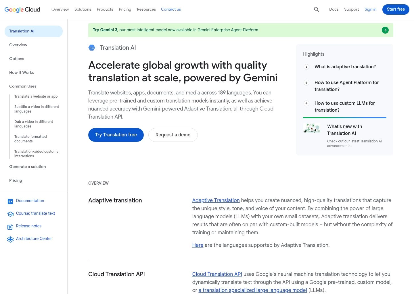 Google Cloud Translation AI Enterprise Dashboard and AutoML Models