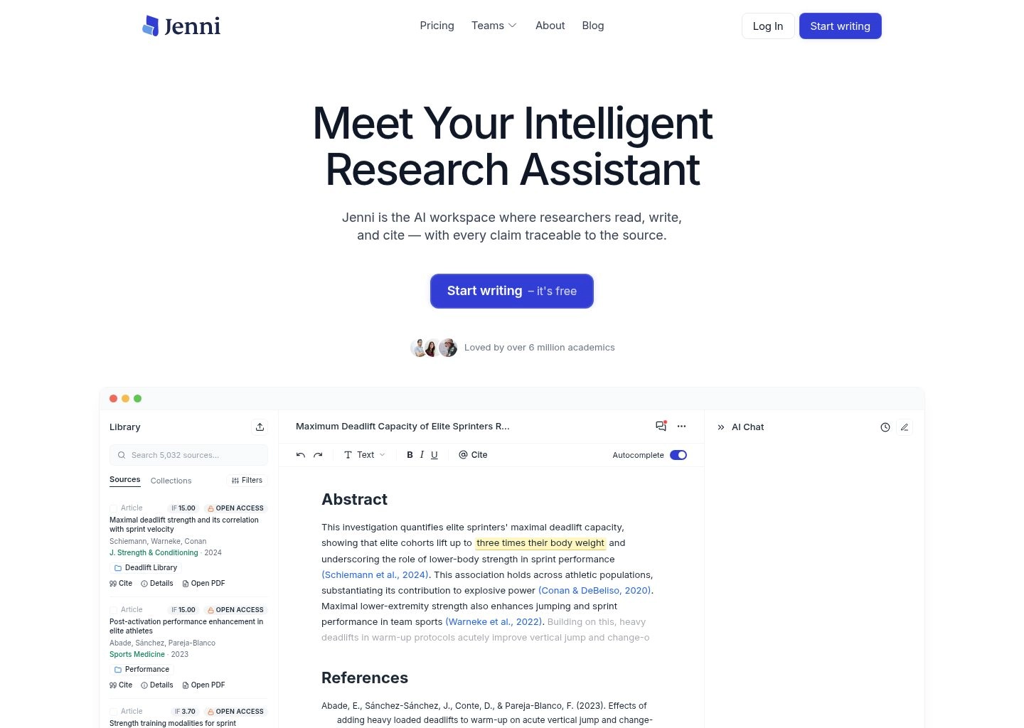 Jenni AI Academic Assistant and In-Text Citation Auto-Suggest Workspace 2026