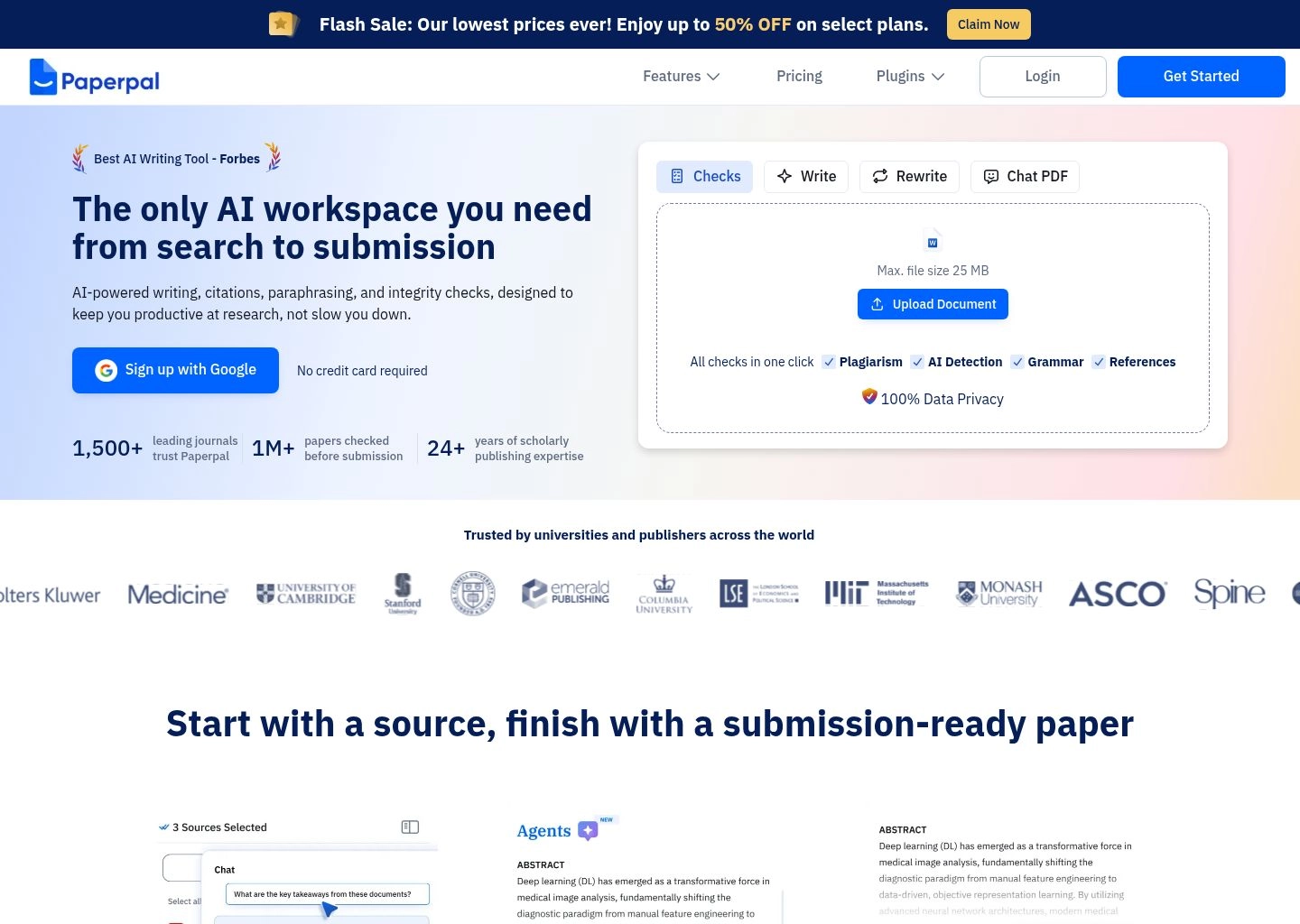 Paperpal Academic Writing and Manuscript Journal Readiness Interface