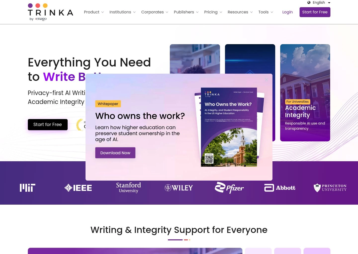 Trinka AI Academic and Medical Grammar Proofreading Workspace