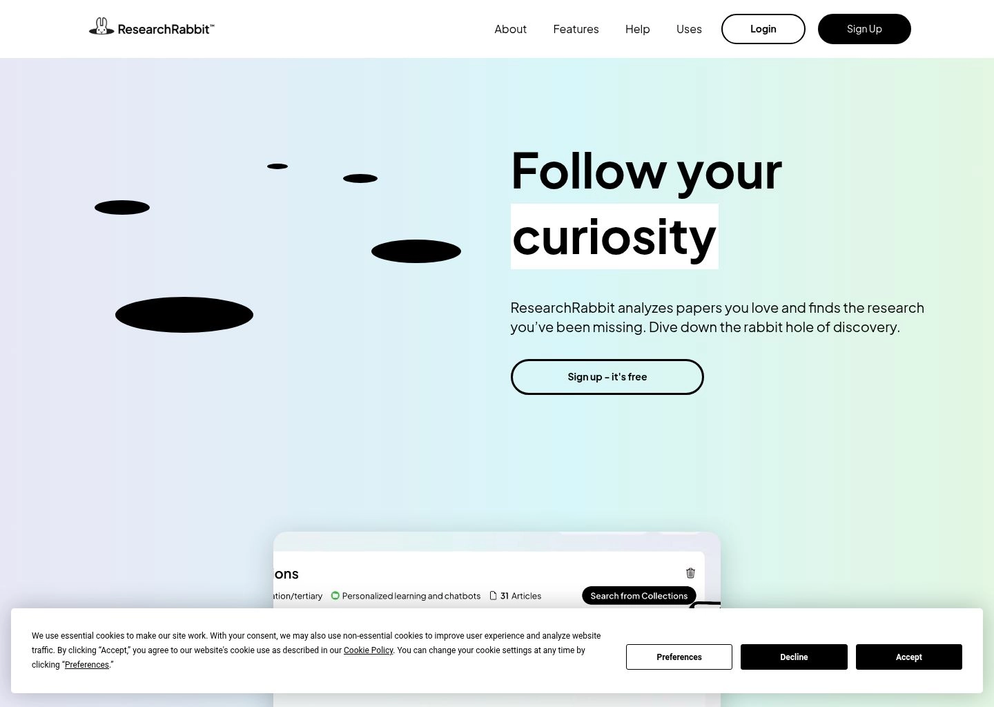ResearchRabbit interactive citation graph and co-author literature discovery workspace