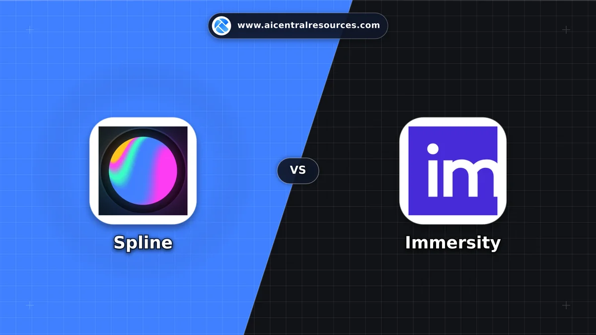 Compare Spline vs Immersity - Features, Pricing & Performance Matrix Spline vs Immersity Comparison Battle Card - Features, Pricing & Review in AI Design Tools