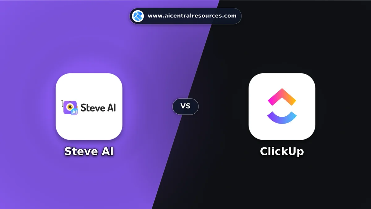 Compare Steve AI vs ClickUp - Features, Pricing & Performance Matrix Steve AI vs ClickUp Comparison Battle Card - Features, Pricing & Review in AI Marketing Tools