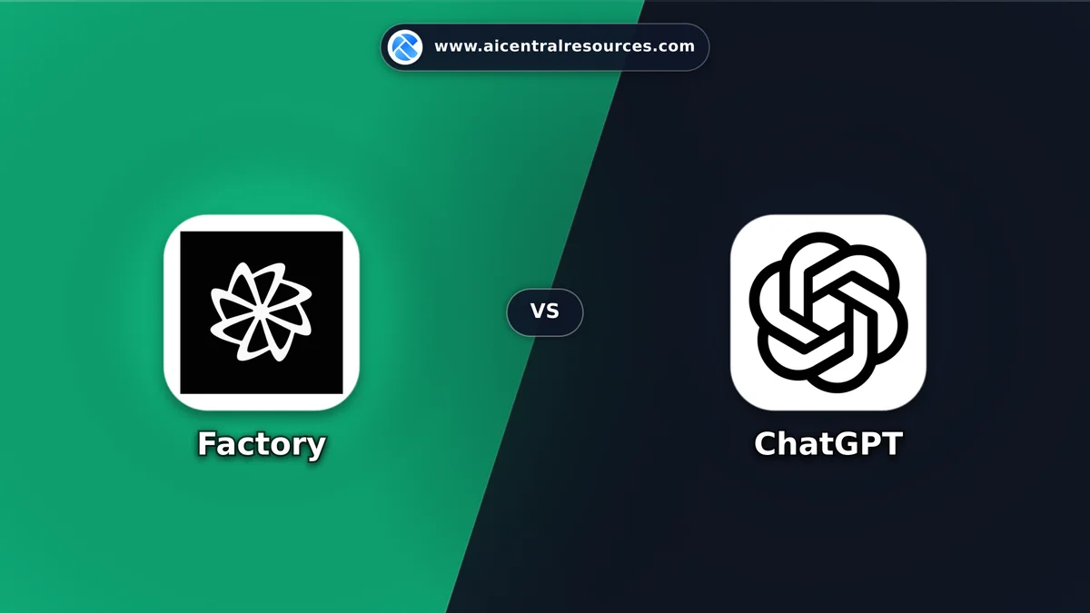 Compare Factory vs ChatGPT - Features, Pricing & Performance Matrix Factory vs ChatGPT Comparison Battle Card - Features, Pricing & Review in AI Coding Assistants