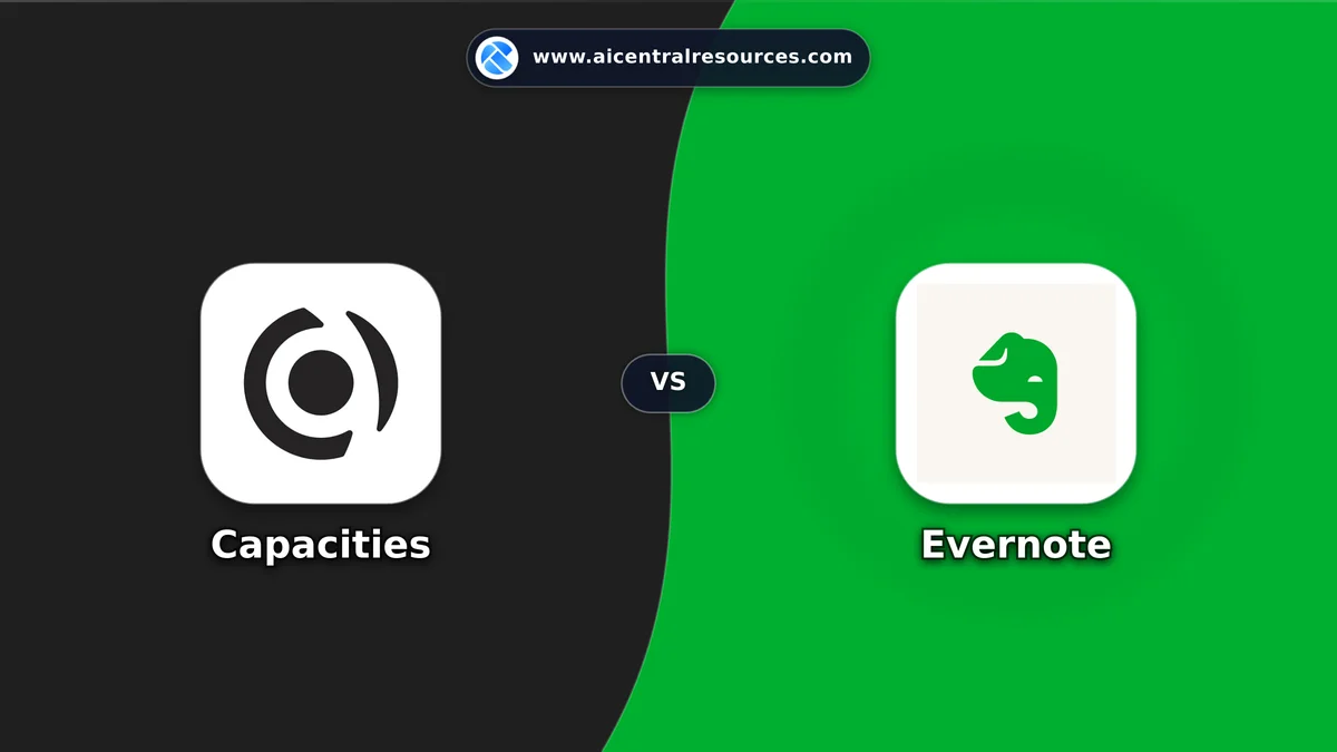 Compare Capacities vs Evernote - Features, Pricing & Performance Matrix Capacities vs Evernote Comparison Battle Card - Features, Pricing & Review in AI Productivity Tools