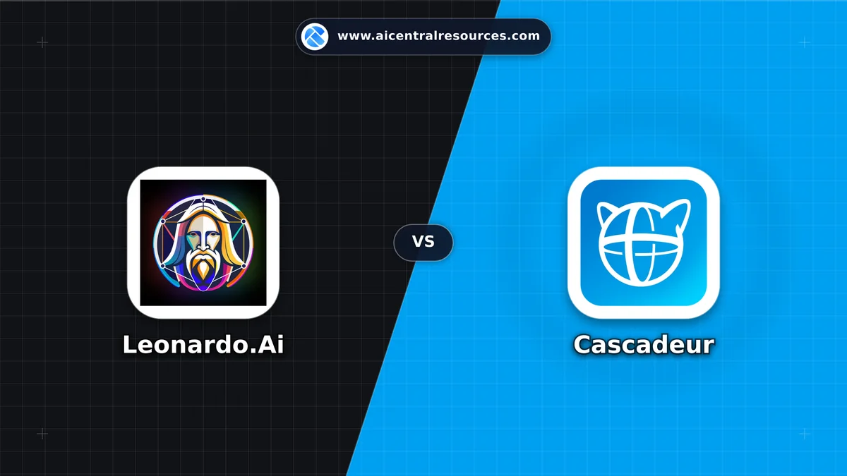 Leonardo.Ai vs Cascadeur Comparison Battle Card - Features, Pricing & Review in AI Art & Animation Tools