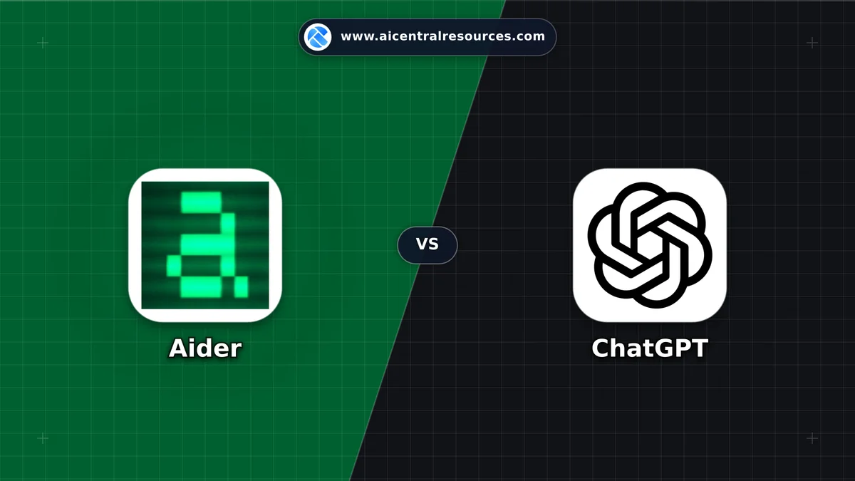 Compare Aider vs ChatGPT - In-Depth Feature Matrix, Pricing & Ratings Aider vs ChatGPT Comparison Battle Card: Features, Pricing & Performance Matrix in AI Coding Assistants