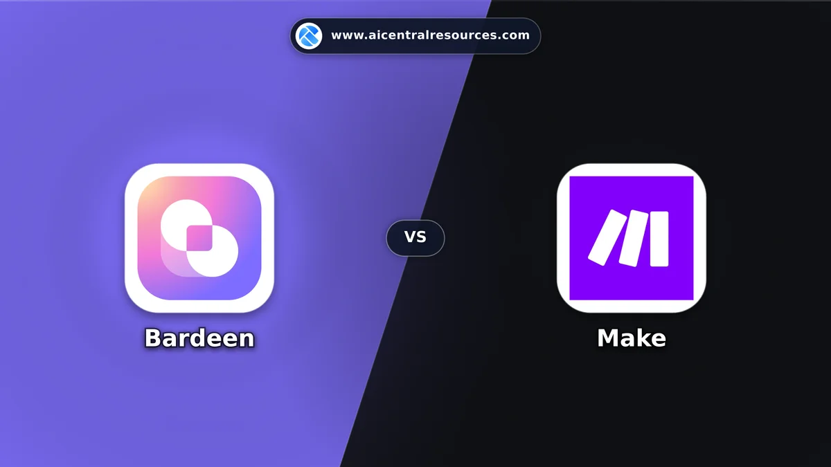Compare Bardeen vs Make - Features, Pricing & Performance Matrix Bardeen vs Make Comparison Battle Card - Features, Pricing & Review in AI No-Code / Automation Tools
