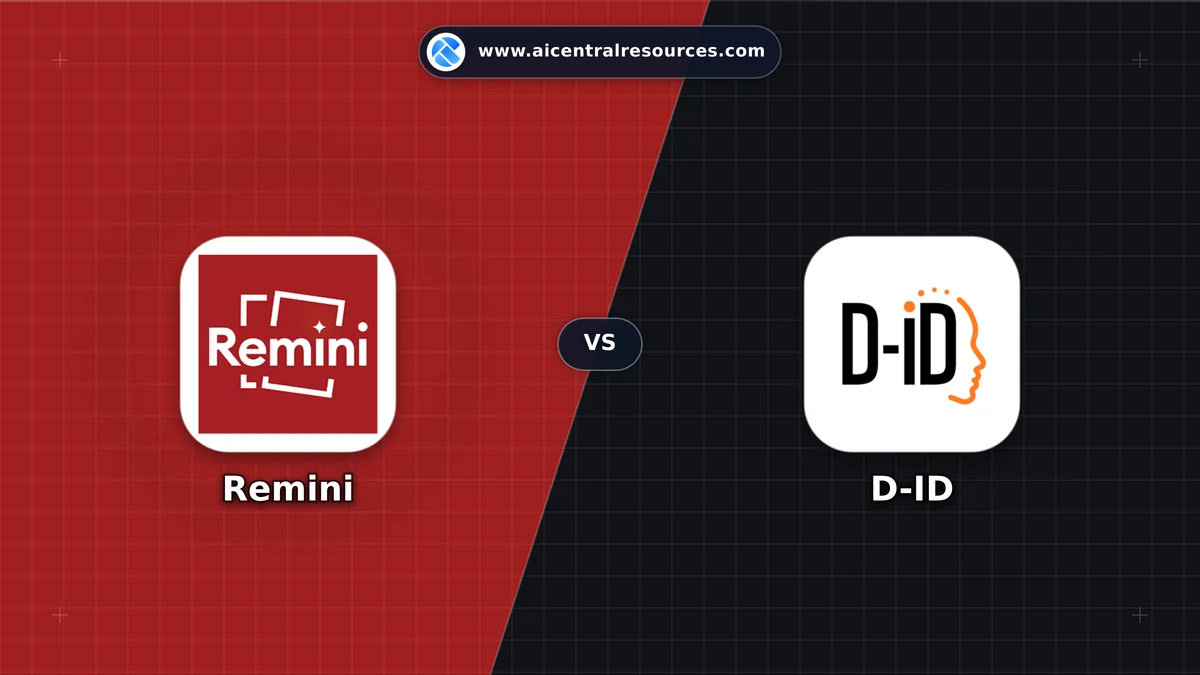 Compare Remini vs D-ID - Features, Pricing & Performance Matrix Remini vs D-ID Comparison Battle Card - Features, Pricing & Review in AI Video Tools