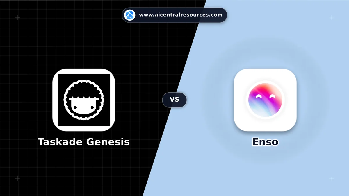 Compare Taskade Genesis vs Enso - Features, Pricing & Performance Matrix Taskade Genesis vs Enso Comparison Battle Card - Features, Pricing & Review in AI No-Code / Automation Tools