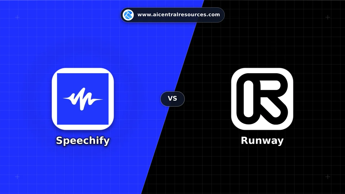 Compare Speechify vs Runway - Features, Pricing & Performance Matrix Speechify vs Runway Comparison Battle Card - Features, Pricing & Review in AI Audio & Music Tools