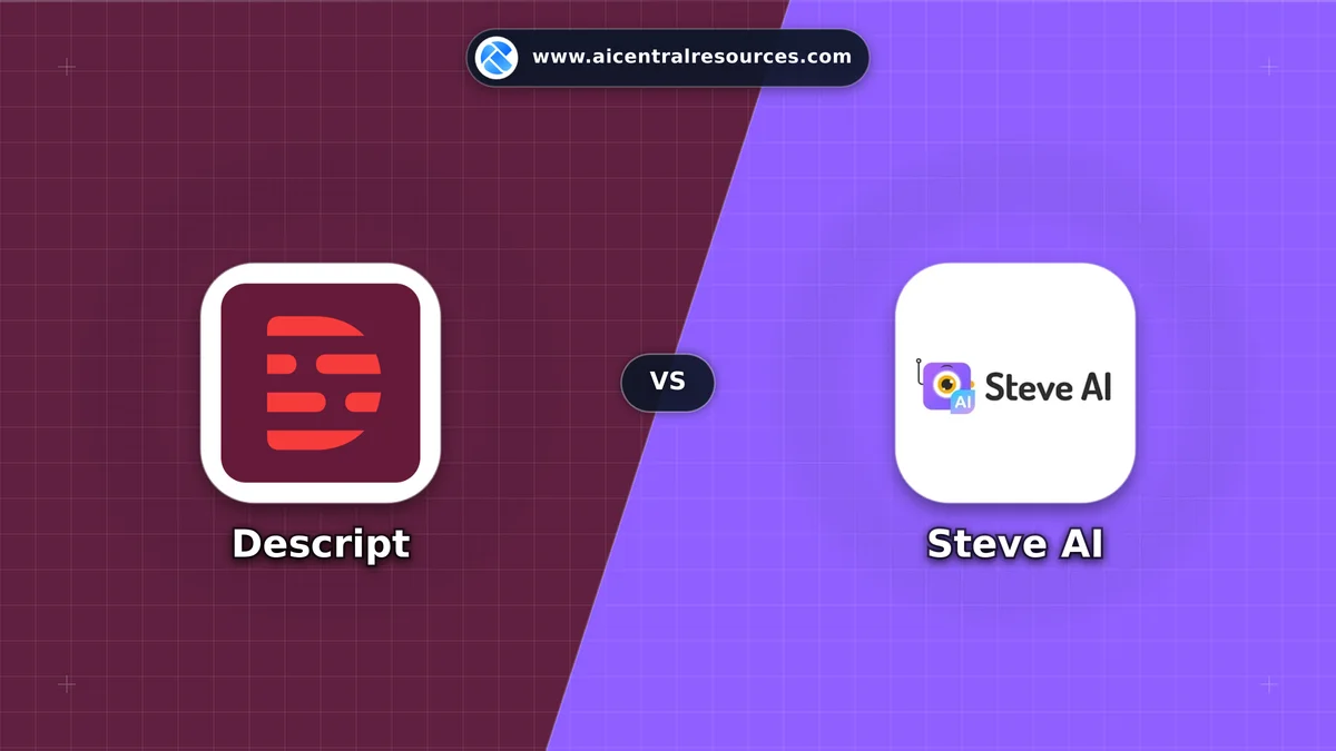 Compare Descript vs Steve AI - Features, Pricing & Performance Matrix Descript vs Steve AI Comparison Battle Card - Features, Pricing & Review in AI Video Tools