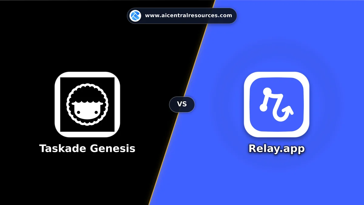 Compare Taskade Genesis vs Relay.app - Features, Pricing & Performance Matrix Taskade Genesis vs Relay.app Comparison Battle Card - Features, Pricing & Review in AI No-Code / Automation Tools