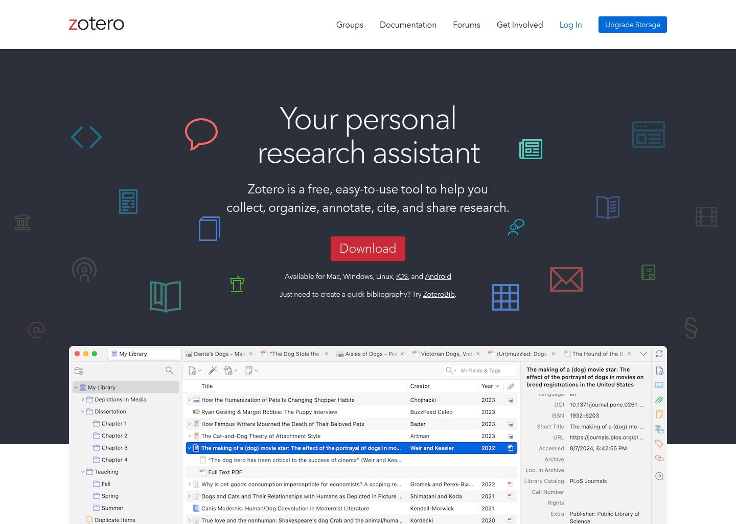 Zotero 7 Reference Manager and Academic PDF Citation Interface 2026