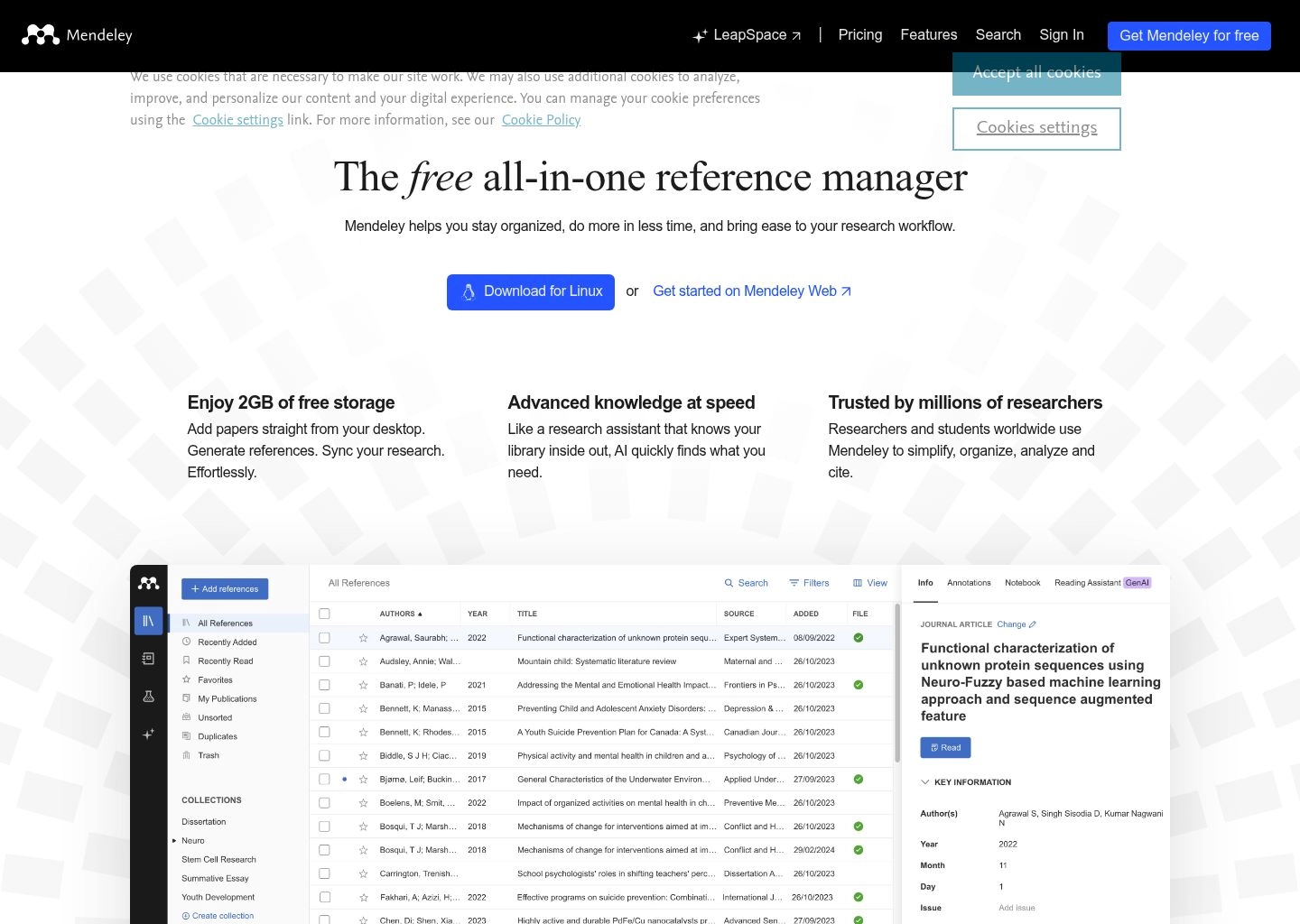 Mendeley Reference Manager Desktop and Mendeley Cite Interface 2026