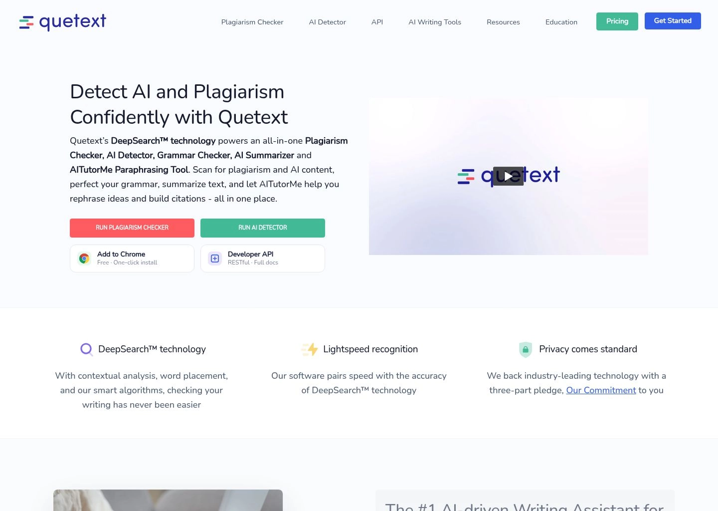 Quetext DeepSearch Contextual Analysis Dashboard