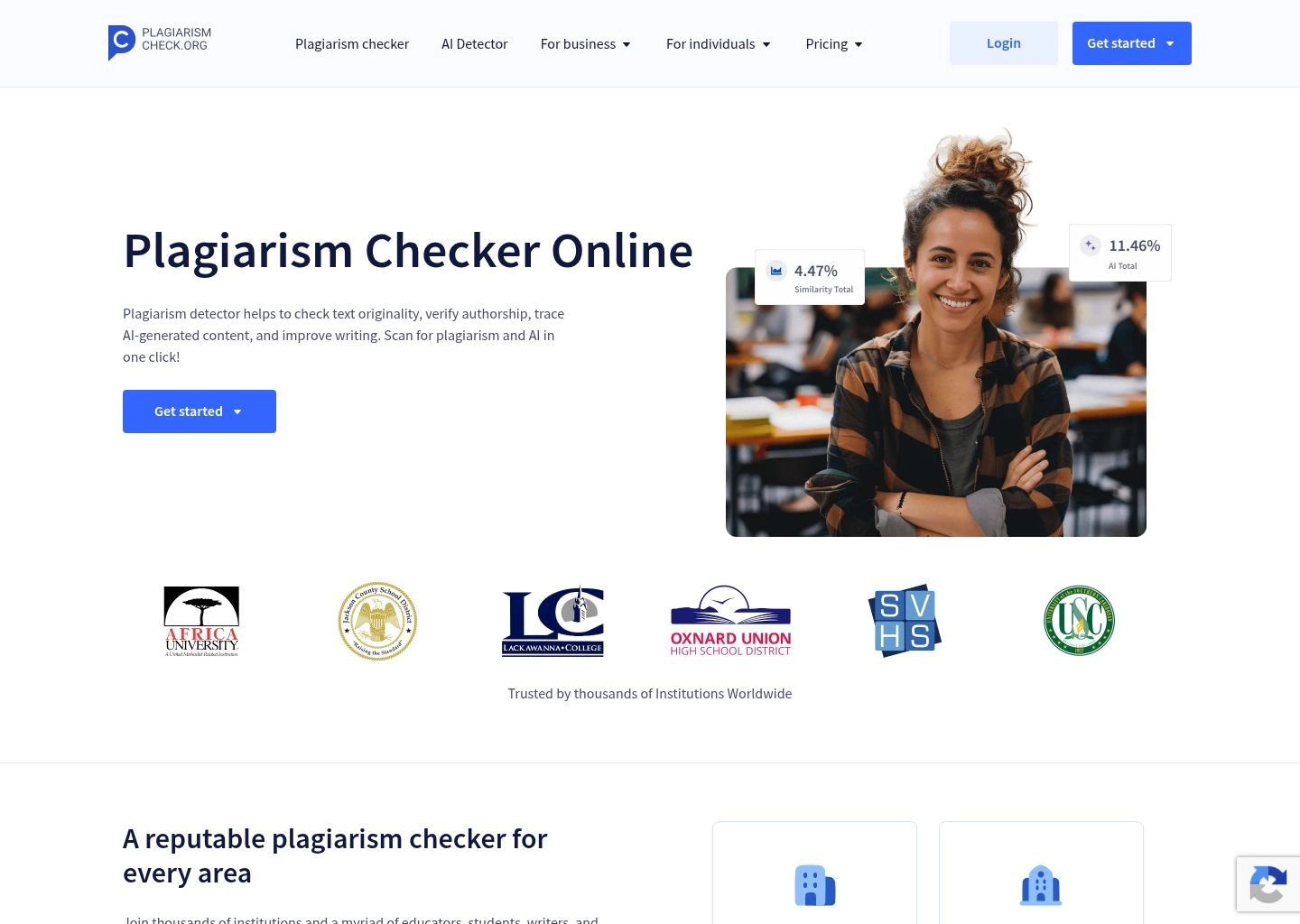 PlagiarismCheck.org Academic LMS Interface