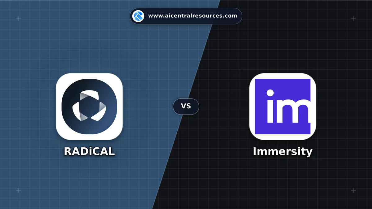Compare RADiCAL vs Immersity - Features, Pricing & Performance Matrix RADiCAL vs Immersity Comparison Battle Card - Features, Pricing & Review in AI Gaming & Entertainment