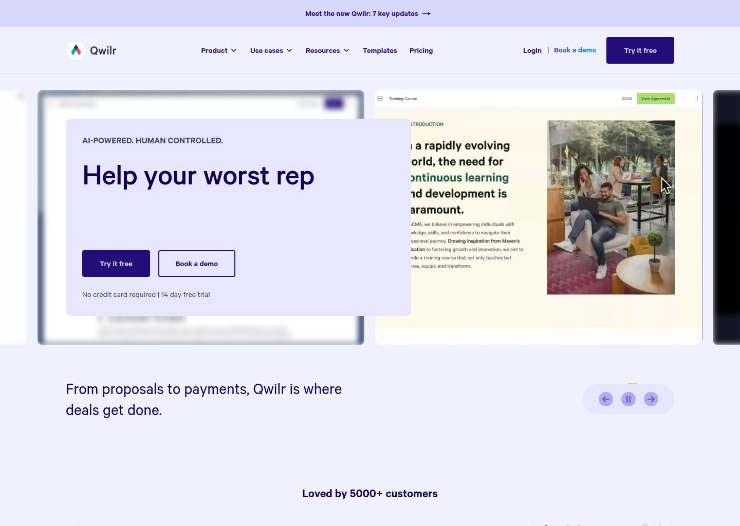 Qwilr Interactive B2B Proposal and CPQ Pricing Builder