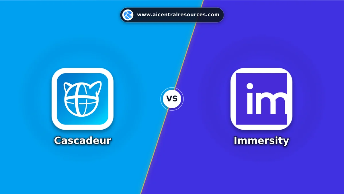 Compare Cascadeur vs Immersity - Features, Pricing & Performance Matrix Cascadeur vs Immersity Comparison Battle Card - Features, Pricing & Review in AI Gaming & Entertainment