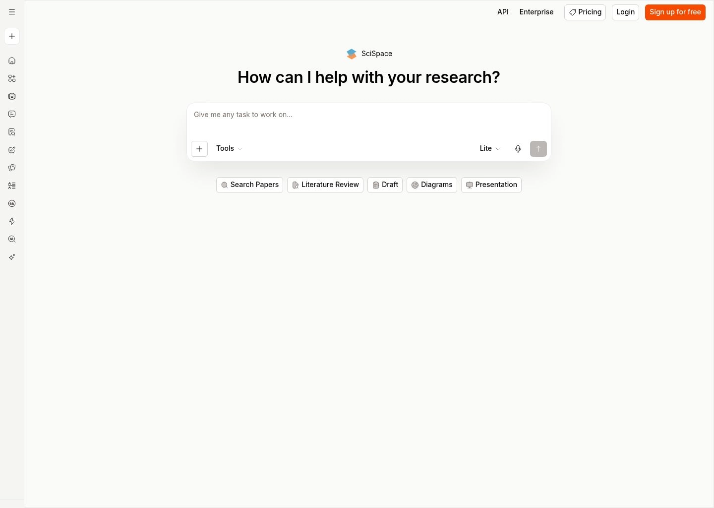 SciSpace Interface Screenshot SciSpace Student & Academic AI Tool Workspace UI Preview