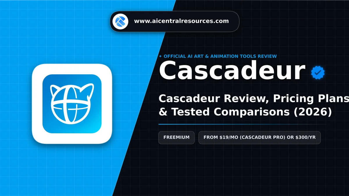 Cascadeur Review & Verification Card - AI Central Resources Cascadeur Review, Pricing Plans & Tested Comparisons (2026) - AI Central Resources