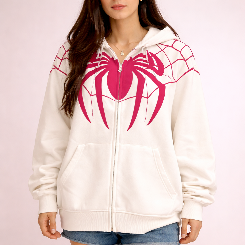 Cherry Blue Hoodie – White