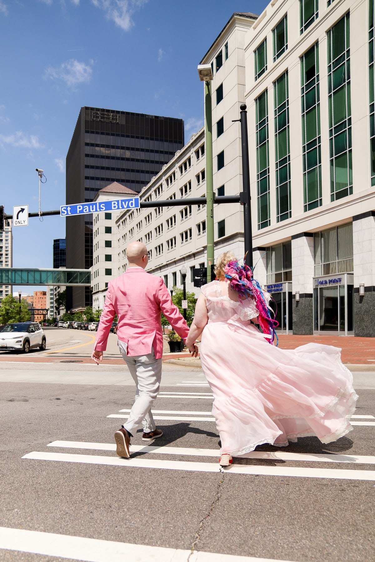 Summer elopement in downtown Norfolk, Virginia
