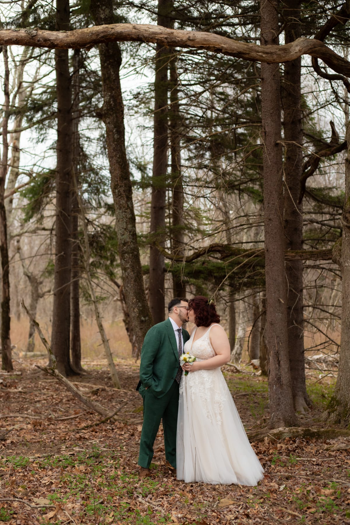 Couple eloping in forests of Shenandoah National Park