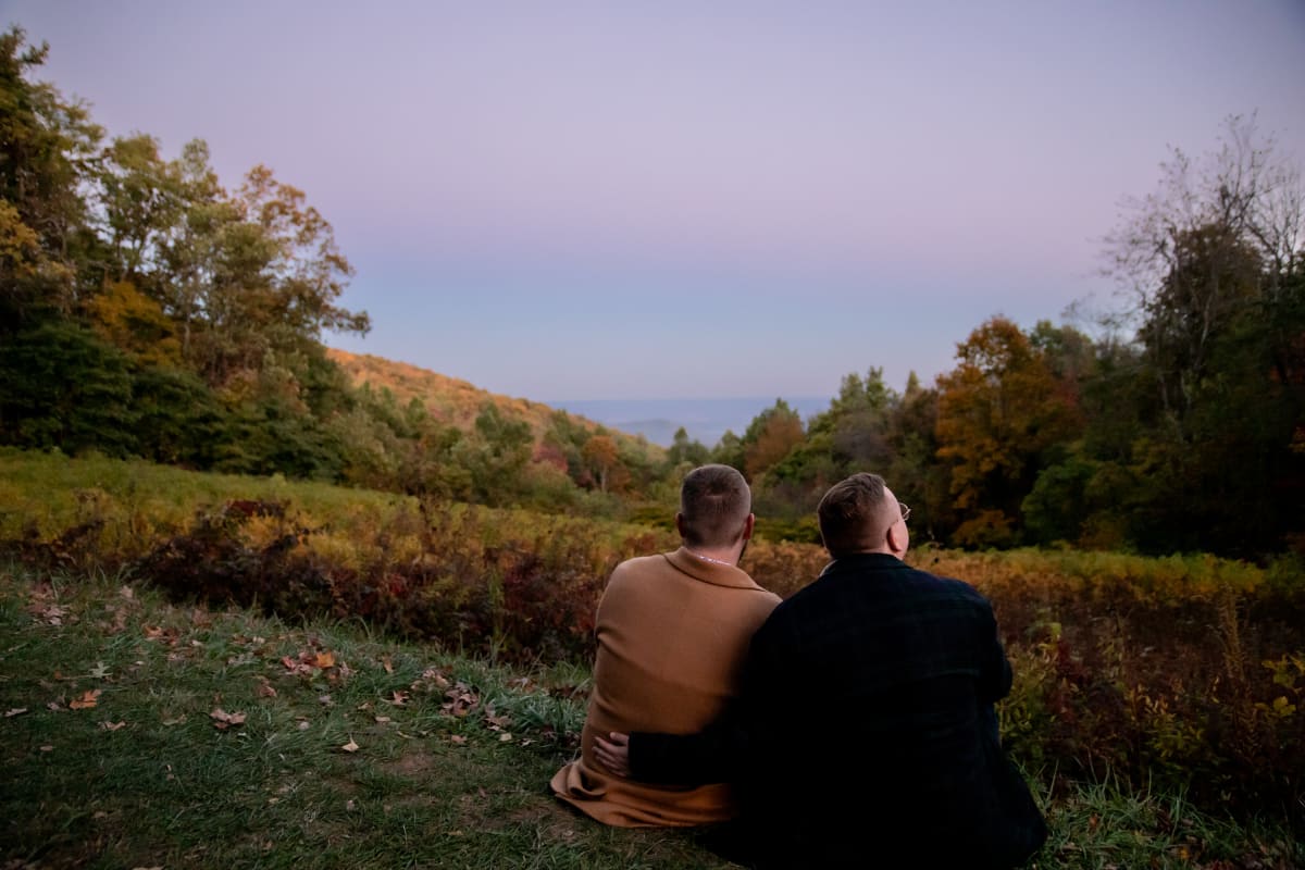 Sunset engagement at Shenandoah National Park