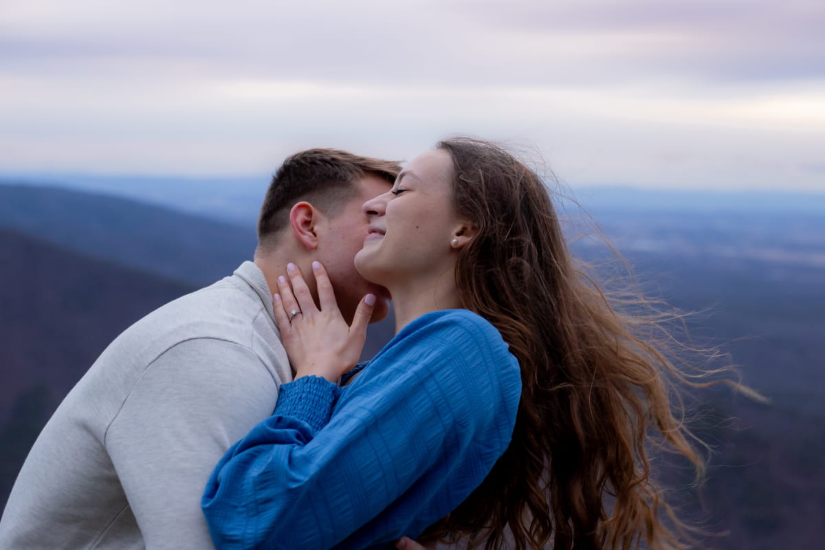 Engaged couple at Raven's Roost Overlook